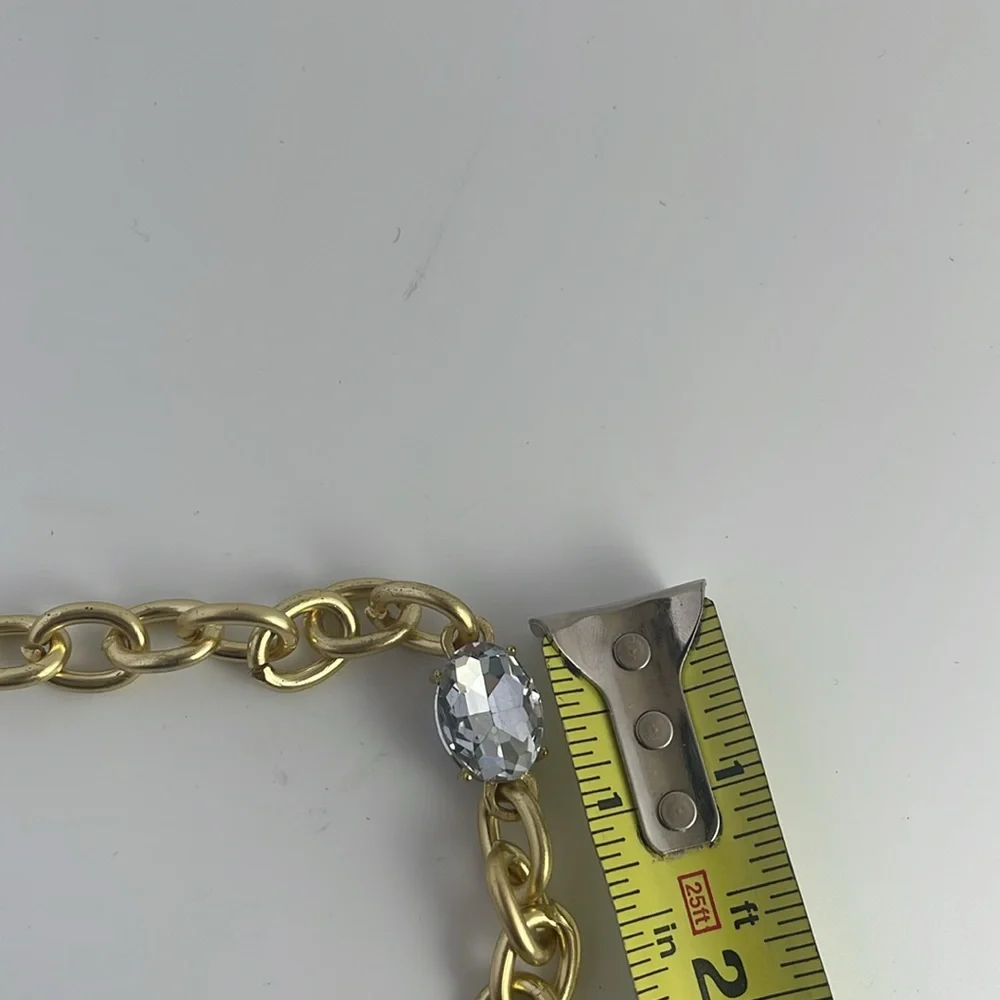 Necklace & Earrings Rhinestones Gold tone 16” NEW